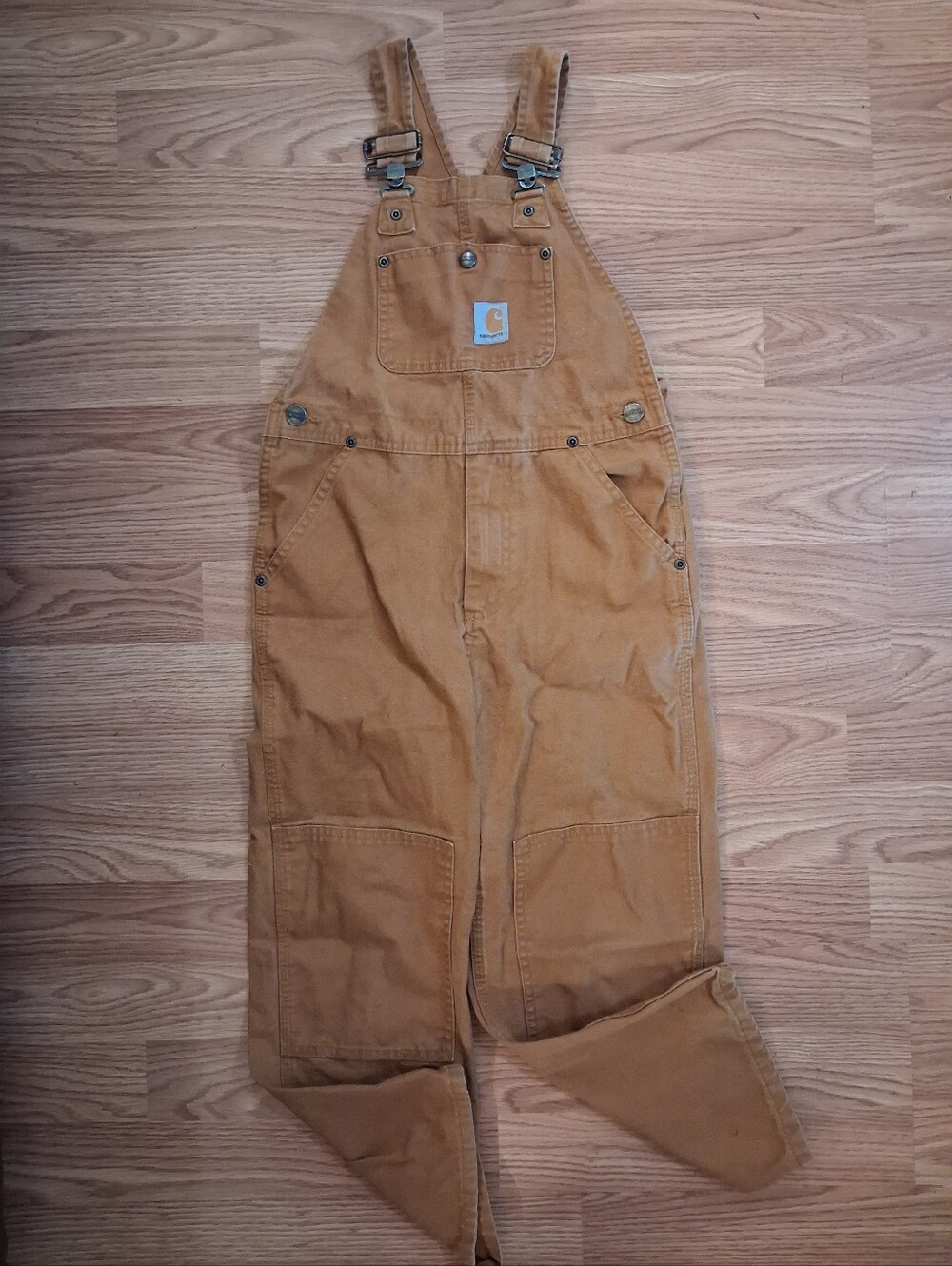 CARHARTT Duck Canvas Bib Overalls. Boys. Size 7. Brown
